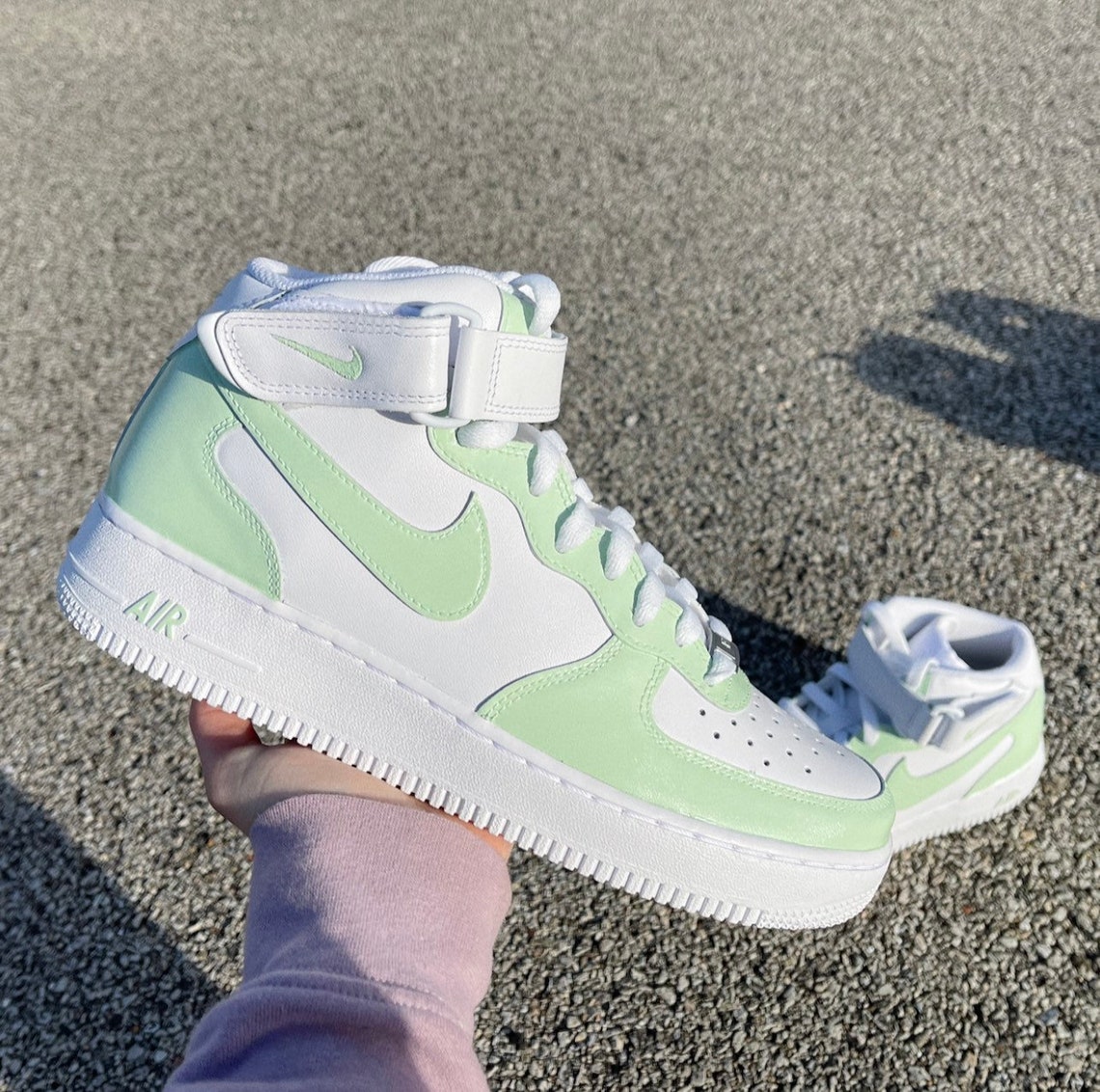 Sage Green Nike Air Force 1 Mid | Etsy