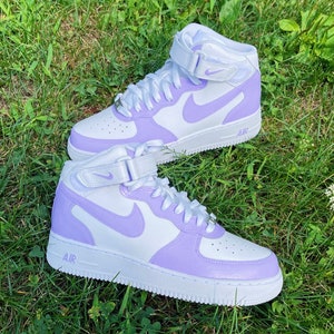 Custom Air Force 1 Sneakers Lilac - Custom Hand Painted Shoes
