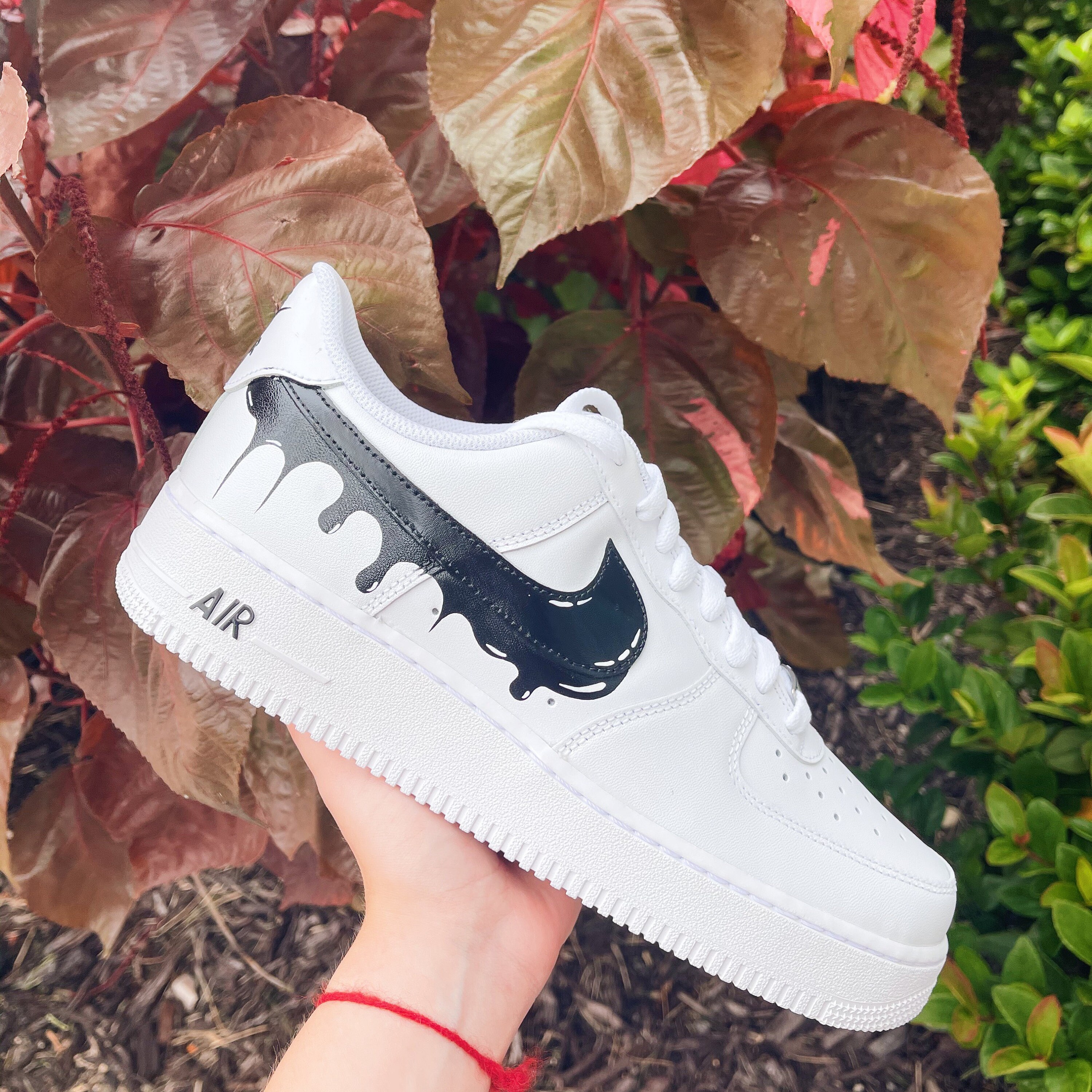 Nike Air Force 1 Custom Low Drip Splatter White Black Shoes Men Women Kids