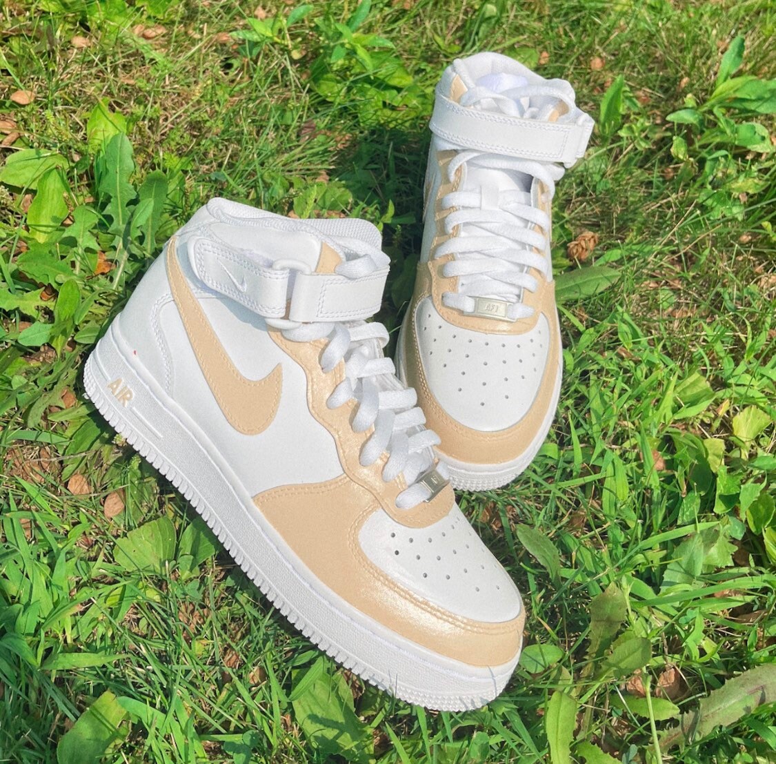 Pick Your Color Beige Custom Nike Air Force 1 Mid Custom | Etsy