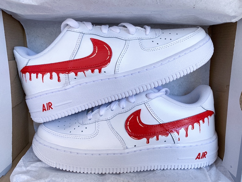 drip with white air forces