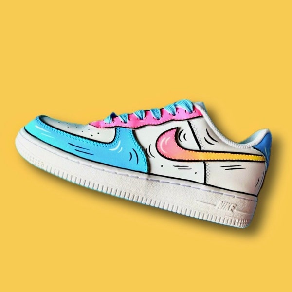 Gradient Cartoon Custom Air Force 1 Sneakers - Best Peronalized Gifts