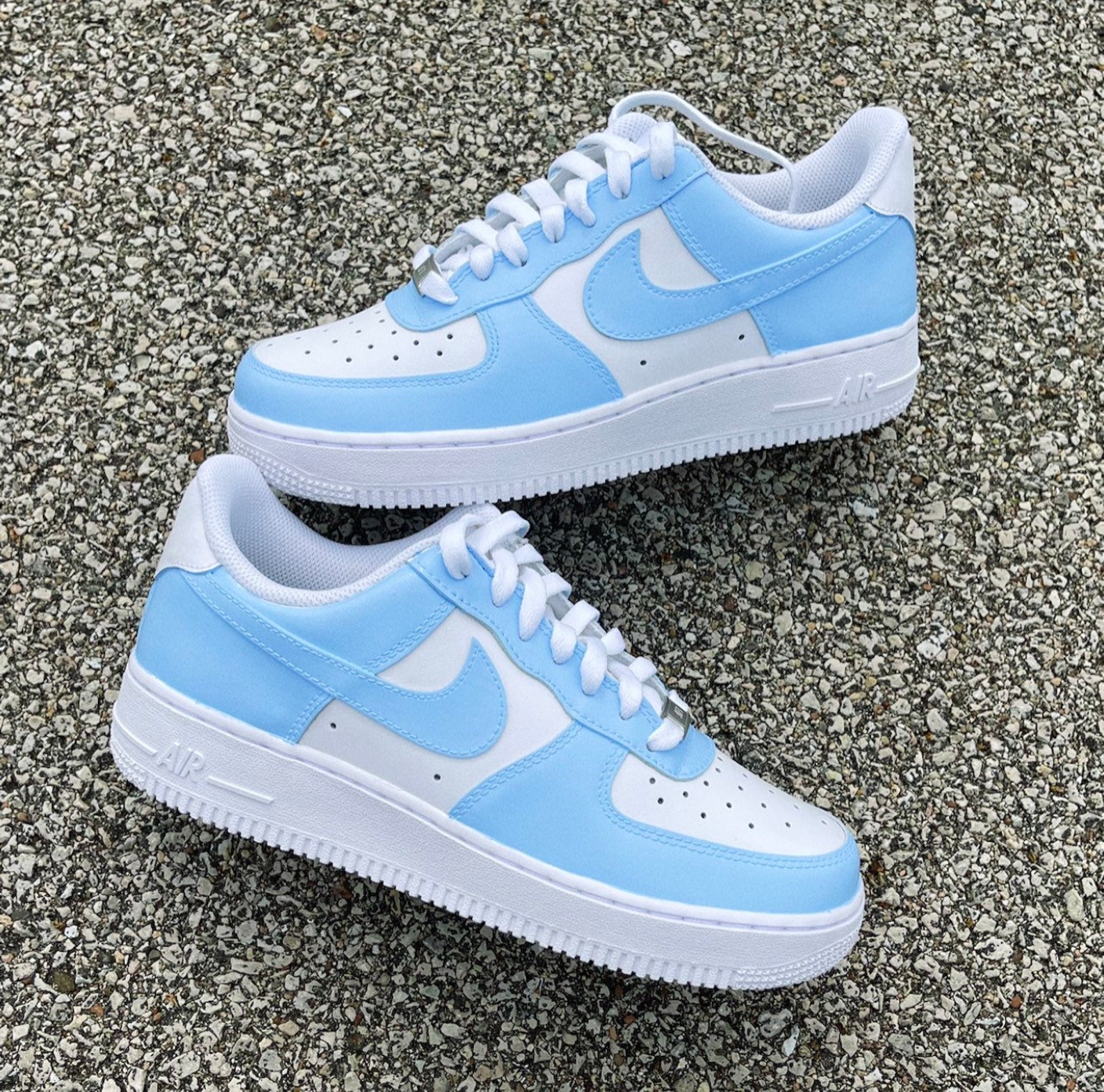 blue custom air force ones