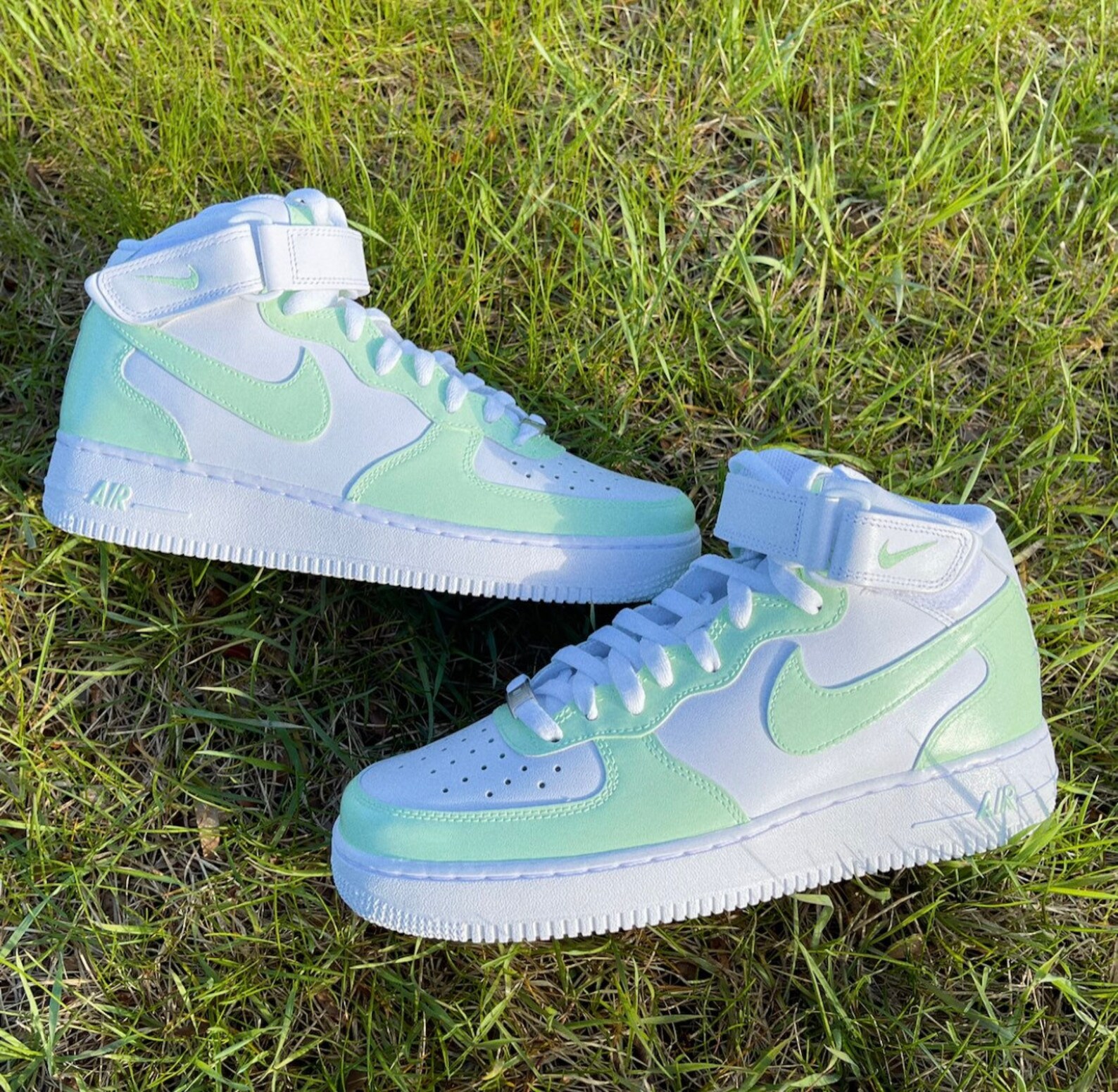 Sage Green Nike Air Force 1 Mid | Etsy