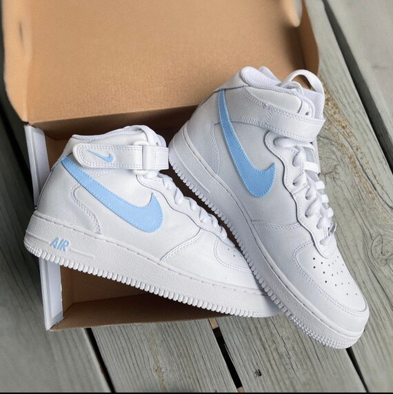 Custom Nike Air Force 1 Mid Baby Blue 