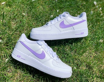 nike air force 1 purple and white