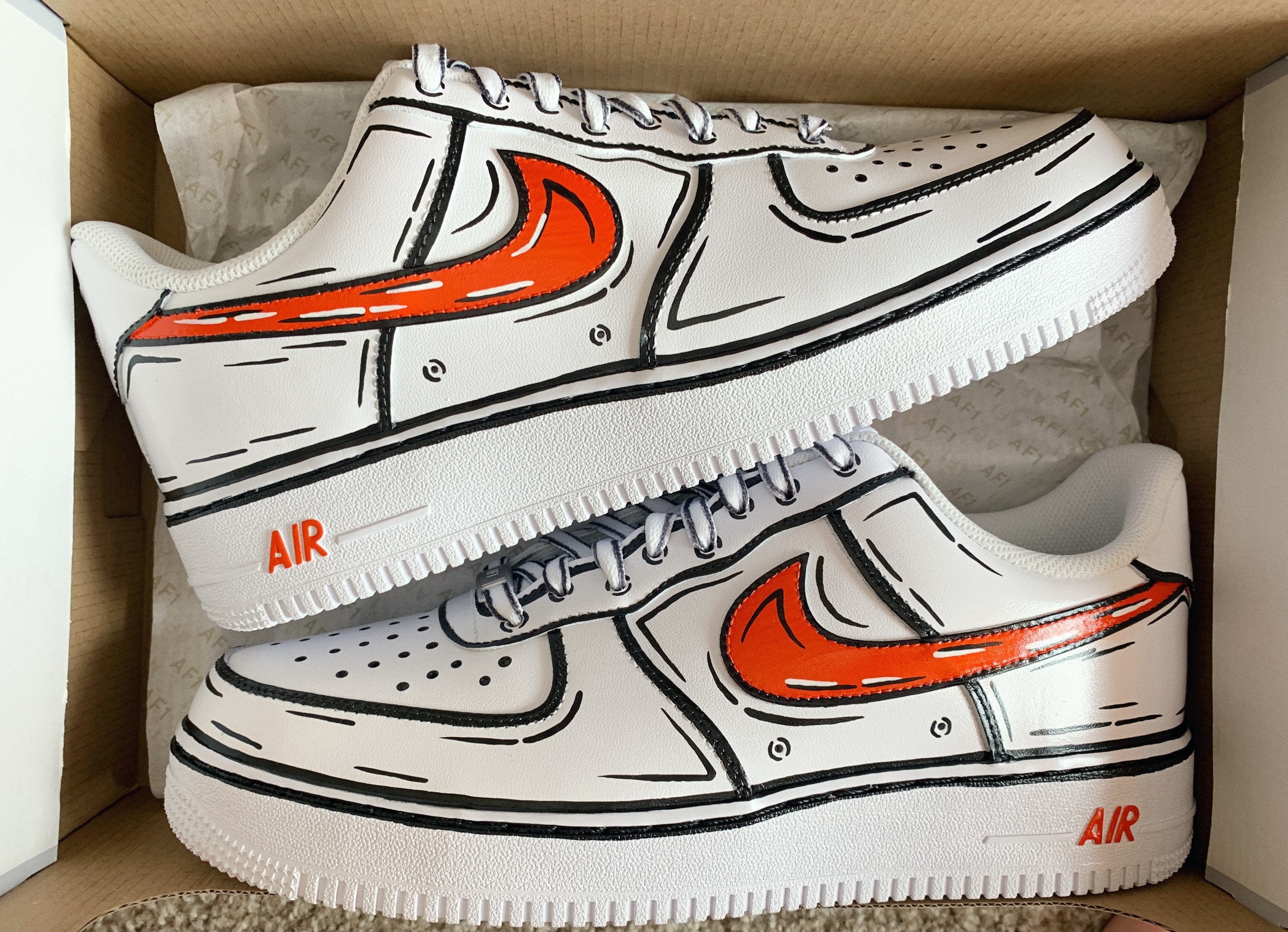 Cartoon Nike Air Force 1 Chaussures personnalisées faites sur Etsy
