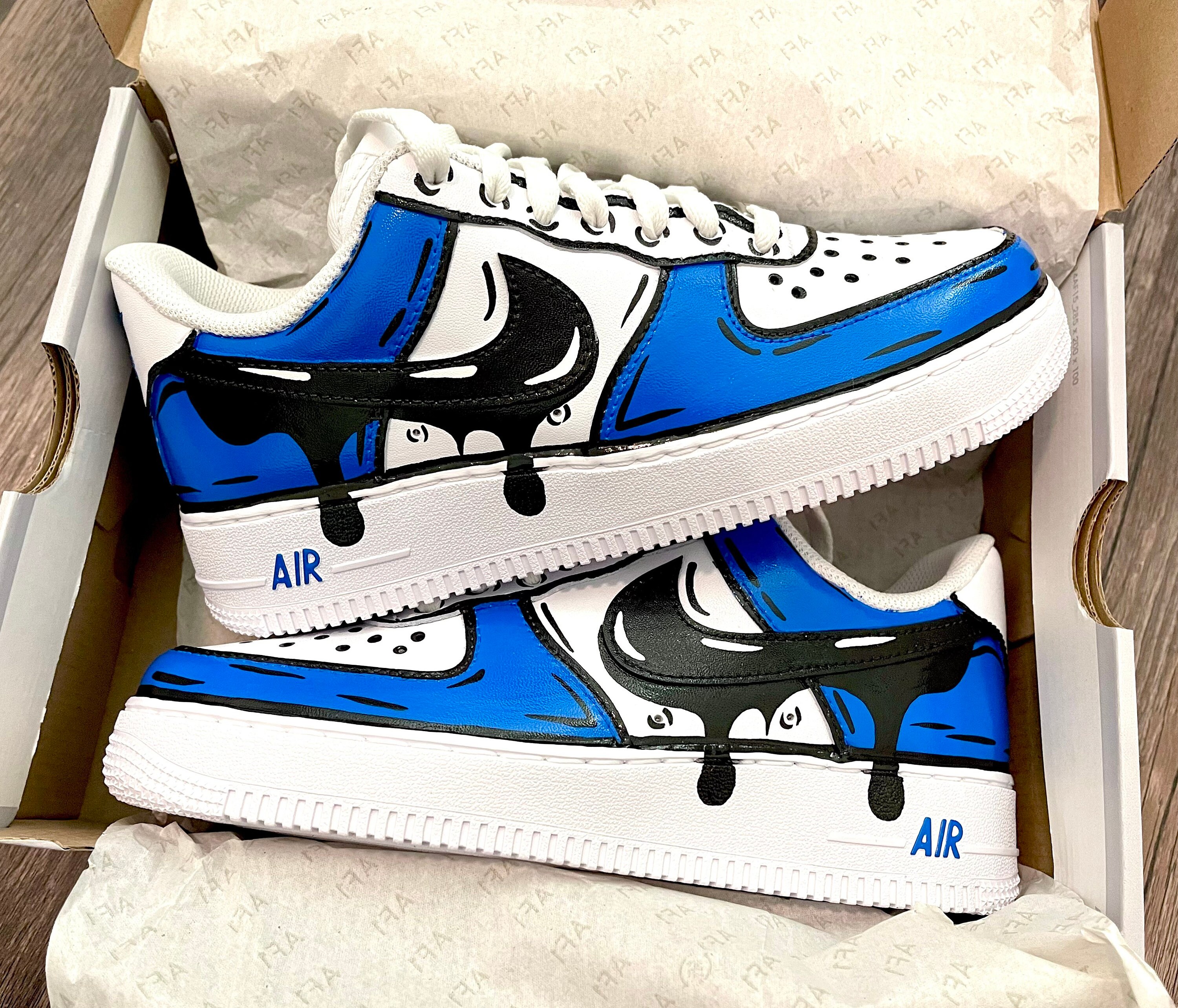 Custom Air Force 1 Cartoons Drip Purple