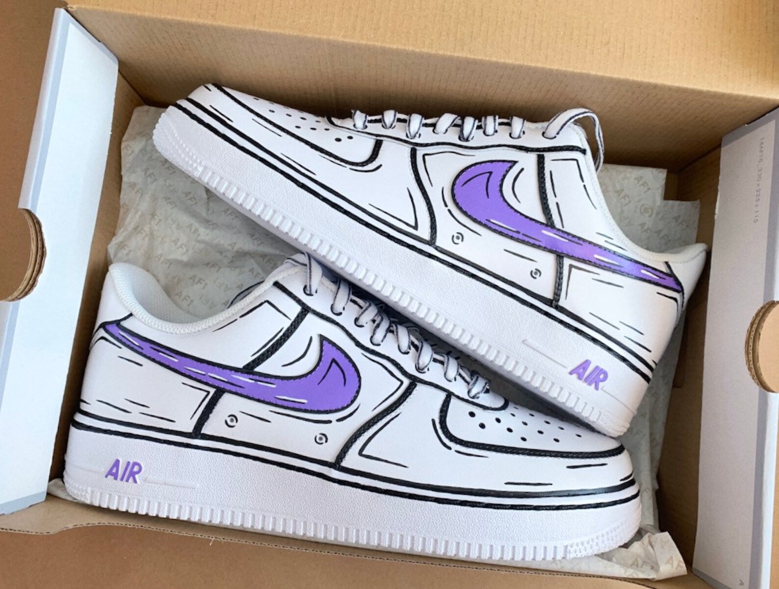 Cartoon Nike Air Force 1 Custom Shoes Made To Order Custom Etsy
