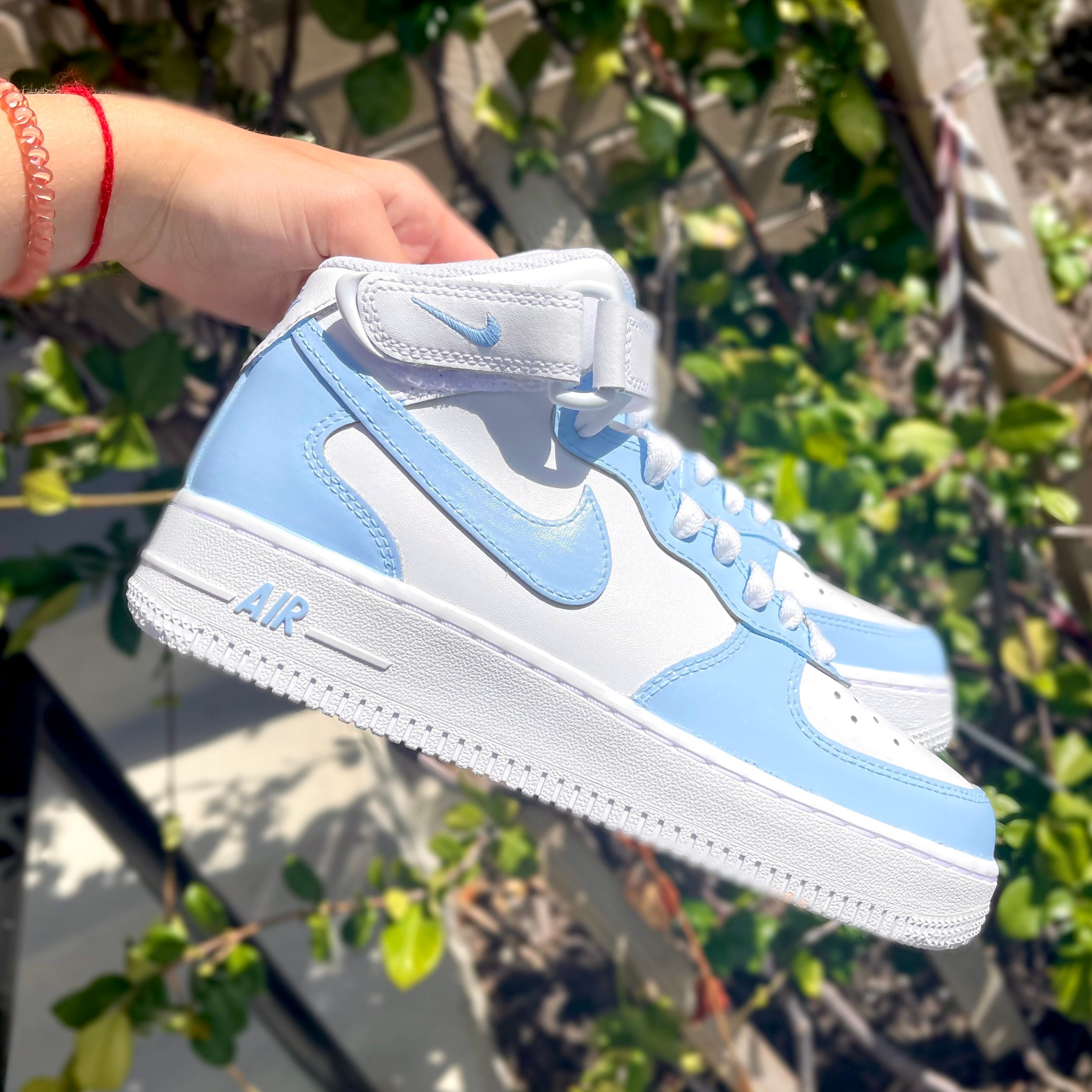 Baby Blue Custom Air Force 1 Sneakers Low/mid/high - Etsy