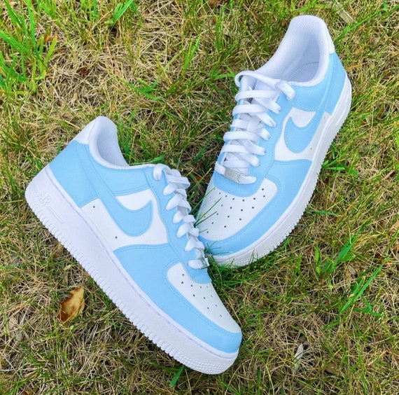 Light Baby Blue Custom Air Force 1 Low/Mid/High Sneakers Low / 4.5 Y / 6 W