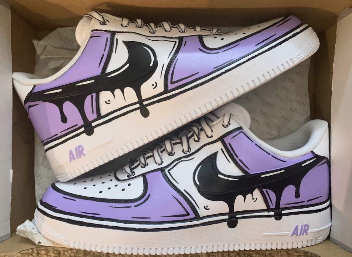 Custom Air Force 1 Sneakers Cartoon Drip Custom Shoes Christmas Gift 