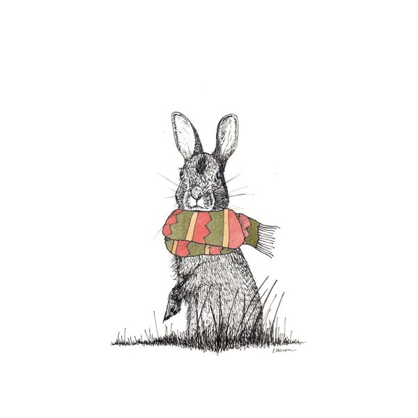 Paquete variado de tarjetas navideñas (en blanco) - Animales con bufandas