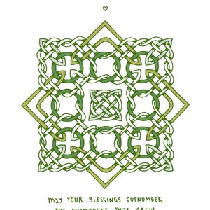 Cartes de notes vierges - Celtic Knot & Blessing