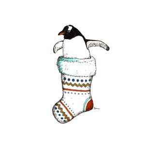 Cartes de notes vierges - Pingouin en bas