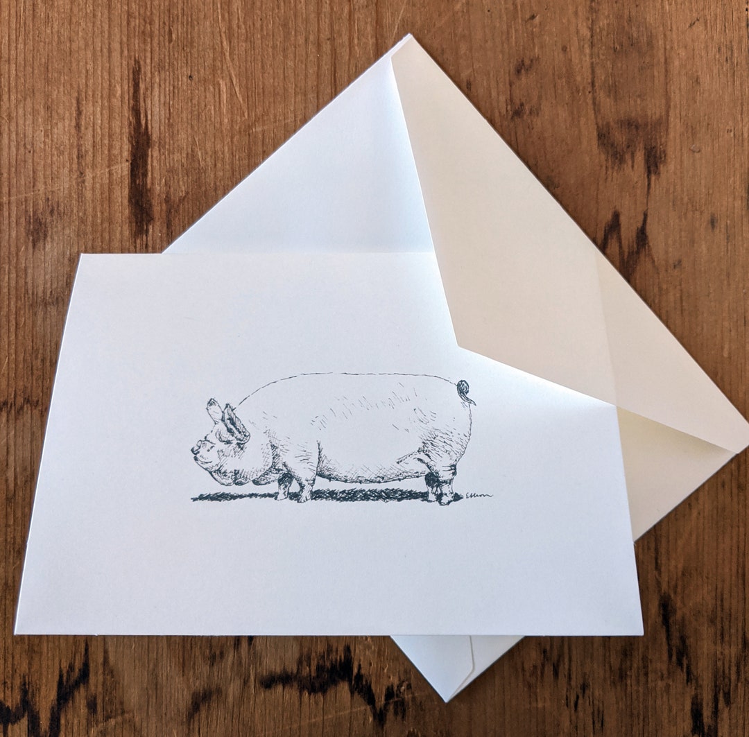 Blank Note Cards - Pig (middle White) - Etsy