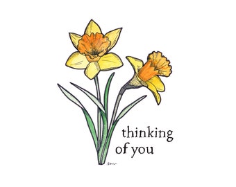 Thinking of you card - Daffodil