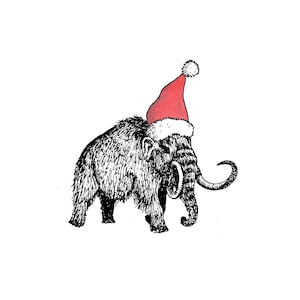 Cartões de mamute lanoso de Natal (em branco)