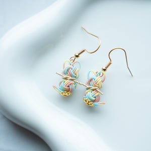 Cat Earrings | Japanese Mizuhiki Earrings | Colorful Earrings | Cat Lover Earrings | Gift for Her