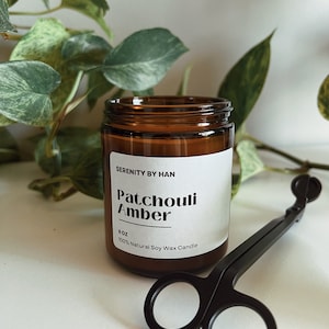 Patchouli Amber - 100% Natural Soy Wax Candle