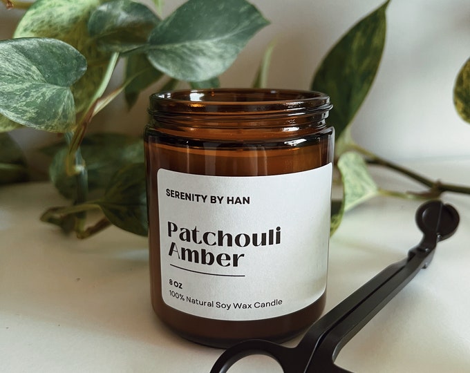 Patchouli Amber - 100% Natural Soy Wax Candle