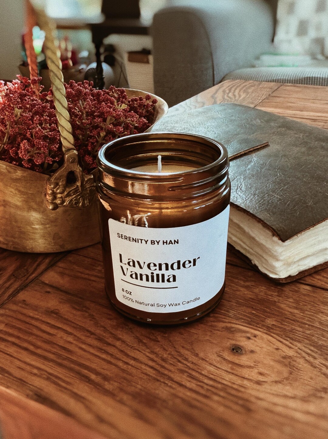 Lavender Vanilla - 100% Natural Soy Wax Candle - Etsy