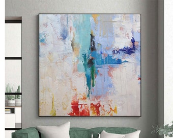 Large abstract painting,Paintings on Canvas,Modern hand oil painting,Textured original abstract painting,Colorful canvas abstract painting