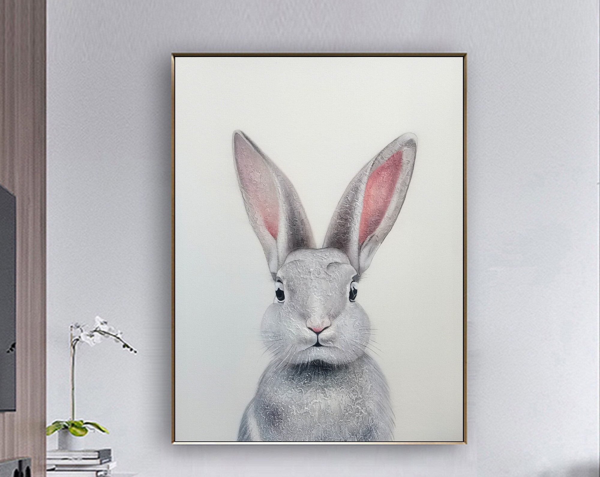 Discover Lienzo Animal Retrato de Conejo