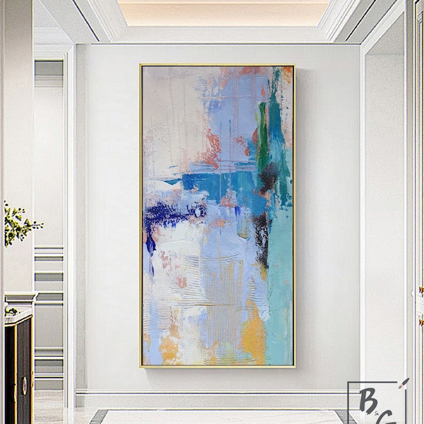 Blue Paintings on canvas,Large abstract painting, Modern hand oil painting,Blue original abstract painting,wall art canvas abstract painting