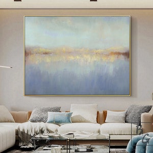 Ocean painting,Gold Sky Sea Painting,Large abstract painting,Abstract painting of the skyline,Texture abstraction,Sunset ocean painting