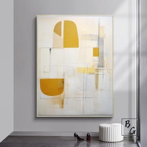 Great Beige abstract art,Yellow abstract painting,Gold Abstract Art,Minimalist wall decoration painting,Original wall painting,Sofa wall art