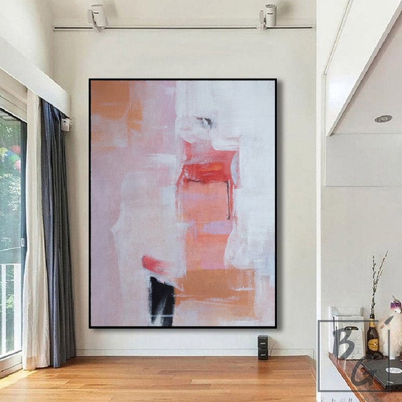 Pink Oil Paintingoriginal Large Abstract Paintingpink Etsy