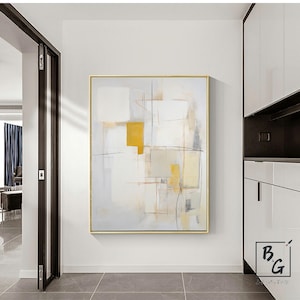 Great Beige abstract art,Yellow abstract painting,Gold Abstract Art,Minimalist wall decoration painting,Original wall painting,Sofa wall art