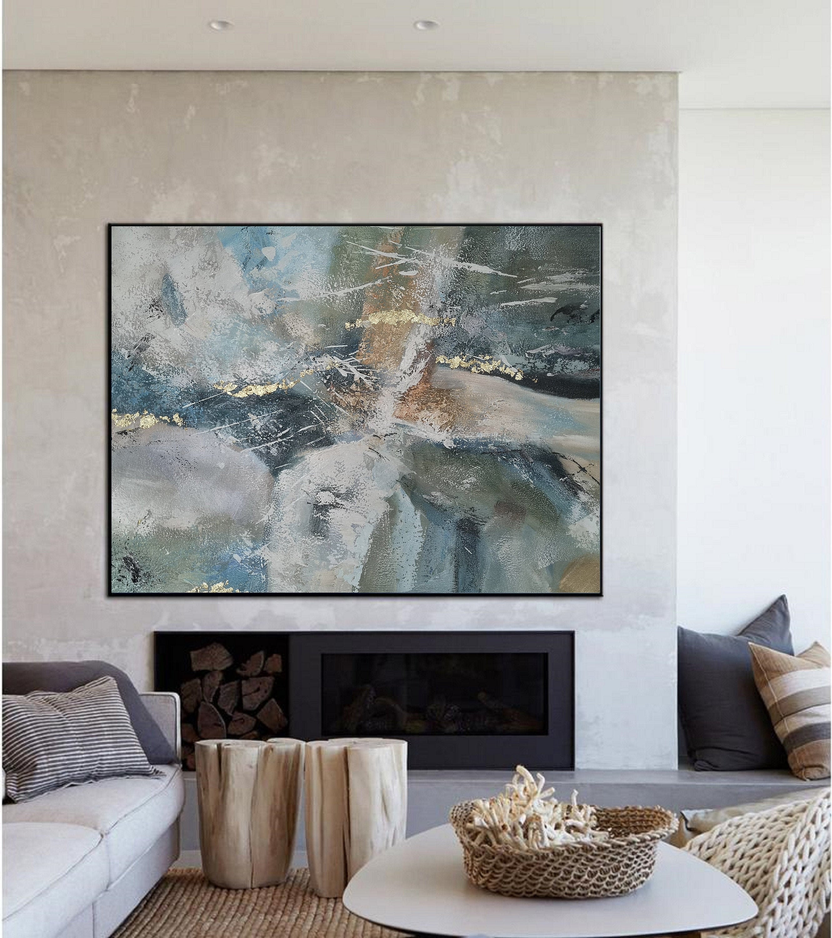 LeinwandBild für Wohnzimmer Oversize Gemälde Original | Etsy