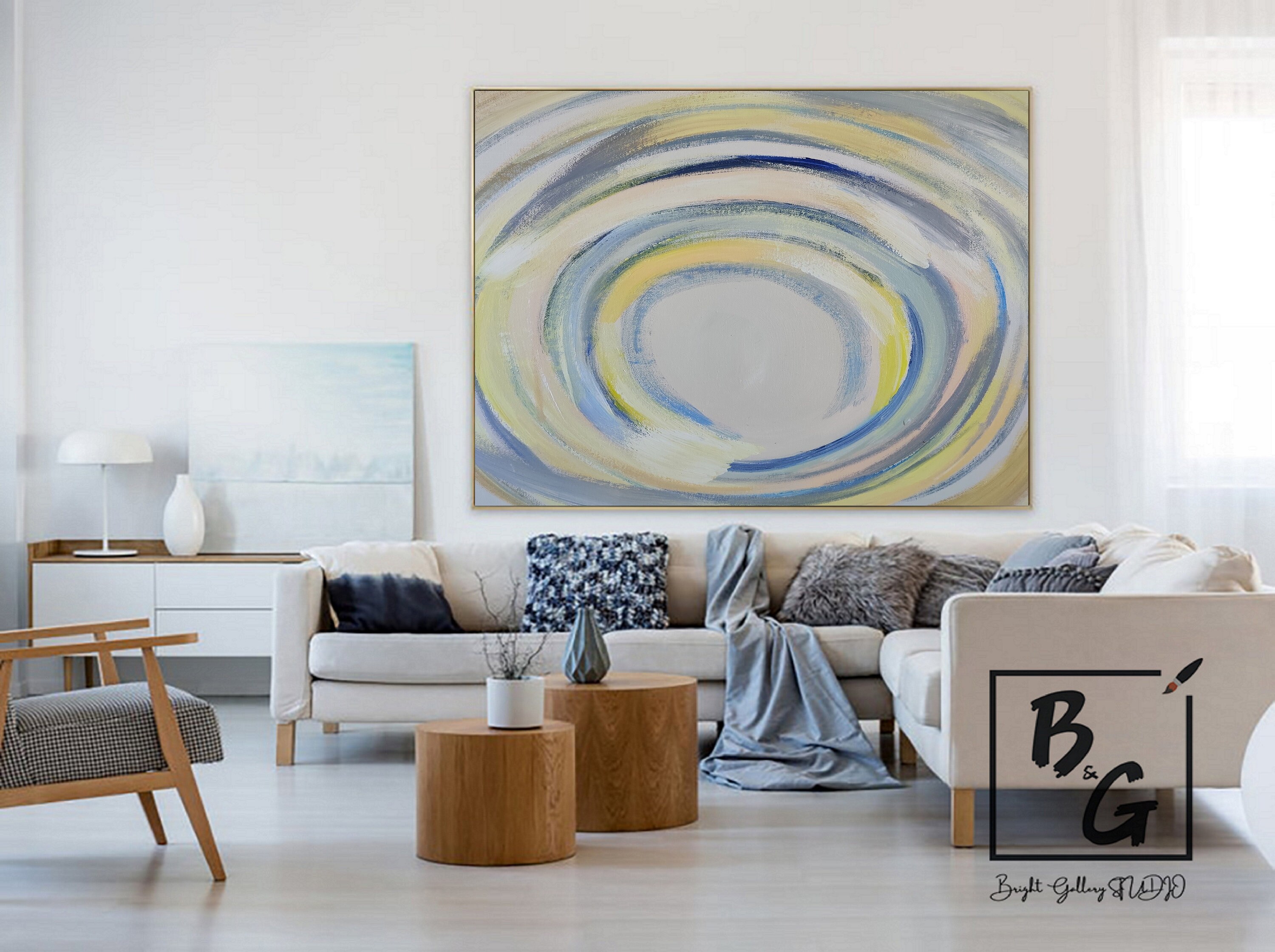 Abstrakte MalereiModerne Wohndekor moderne bunte Wand Kunst | Etsy