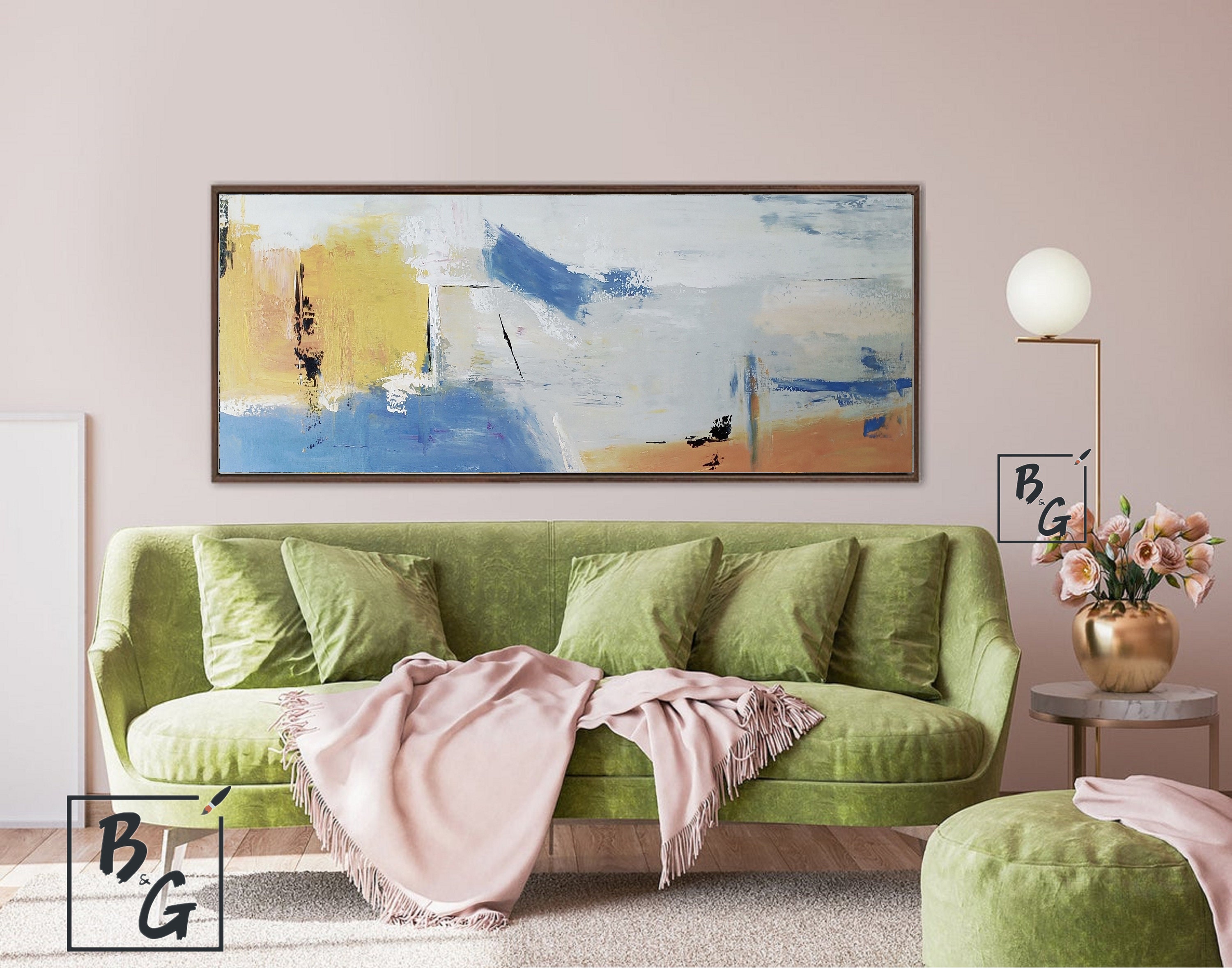 Modern Colorful Wall Art for Living Room Abstract Oil Texture Etsy