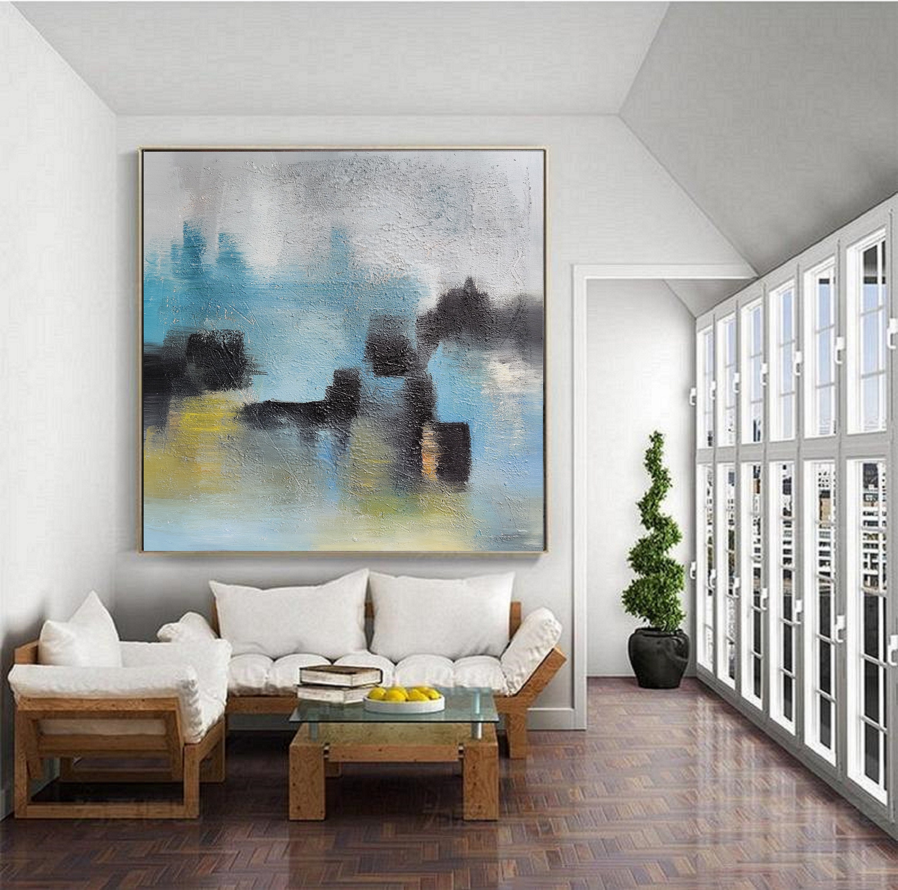 Großes abstraktes Gemälde große abstrakte Kunst Wohnzimmer | Etsy