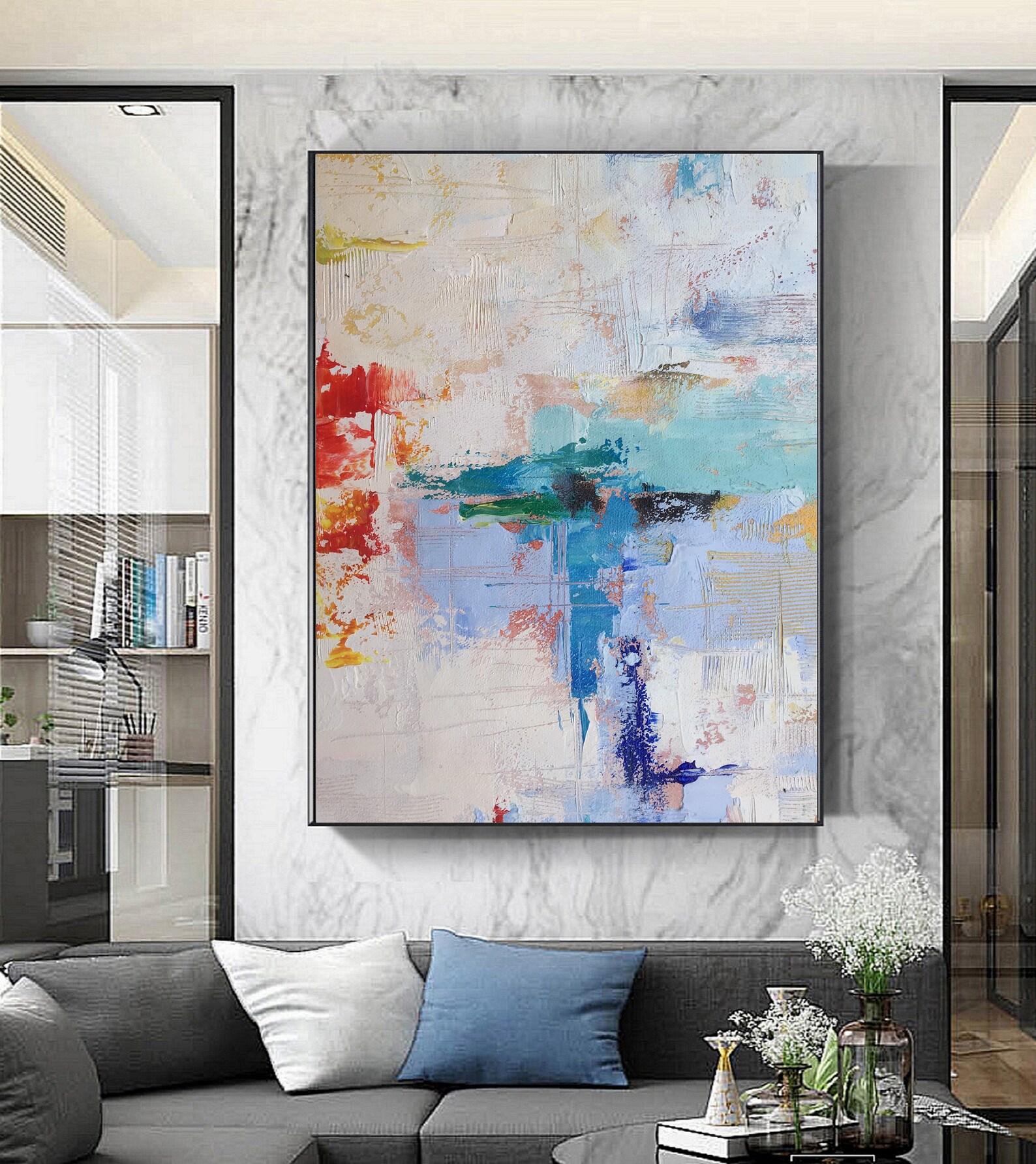 Large Abstract Painting Paintings on Canvasmodern Hand Oil - Etsy