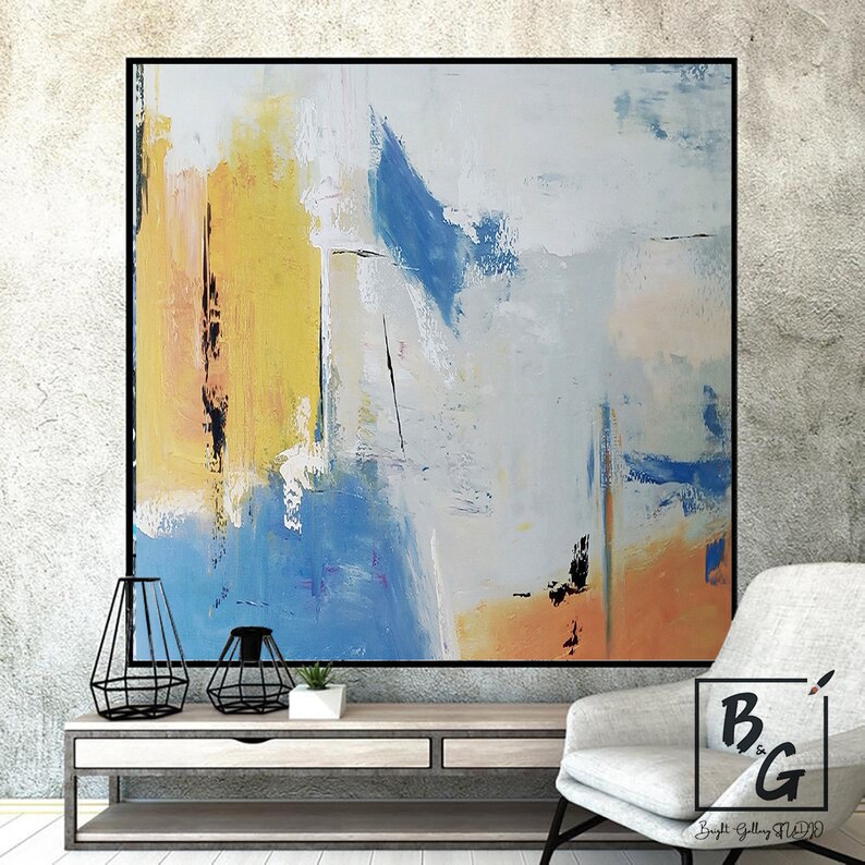 Modern Colorful Wall Art for Living Room Abstract Oil Texture Etsy