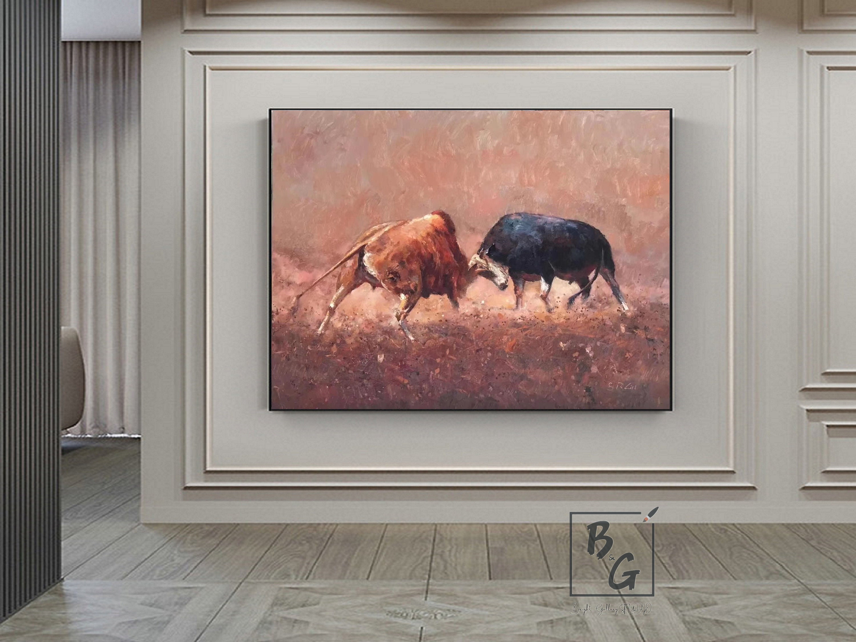 Large Bull Painting Original Bull PaintingPainting Animal Etsy