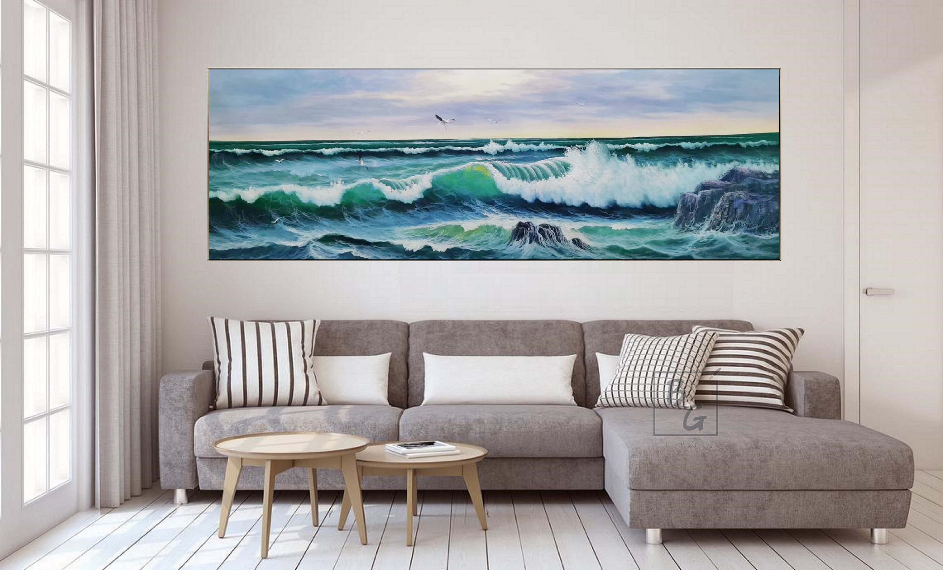 Large Sky and Sea Paintinglarge Abstract Paintingpaintings - Etsy