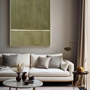 Beige Texture Art,large Green Abstract Painting,light Green Wall Art