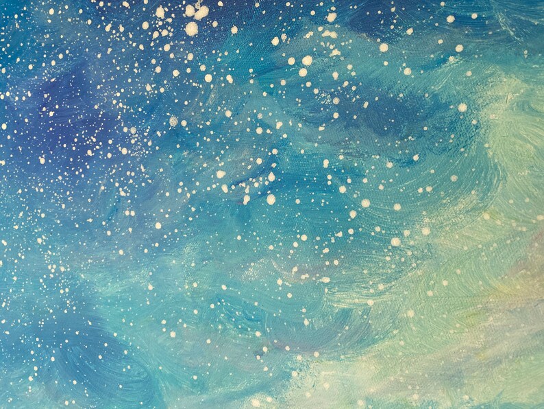 Starry Night Paintingstarry Sky Abstract Paintinglarge Cloud Etsy
