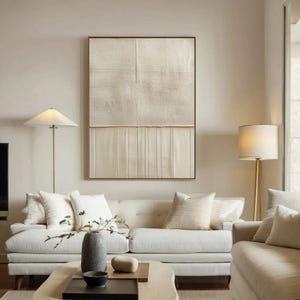 White 3D Texture Wall Art,Beige abstract painting,White minimalist texture abstract art,Handmade painting art,Sofa wall art,office Wall Art