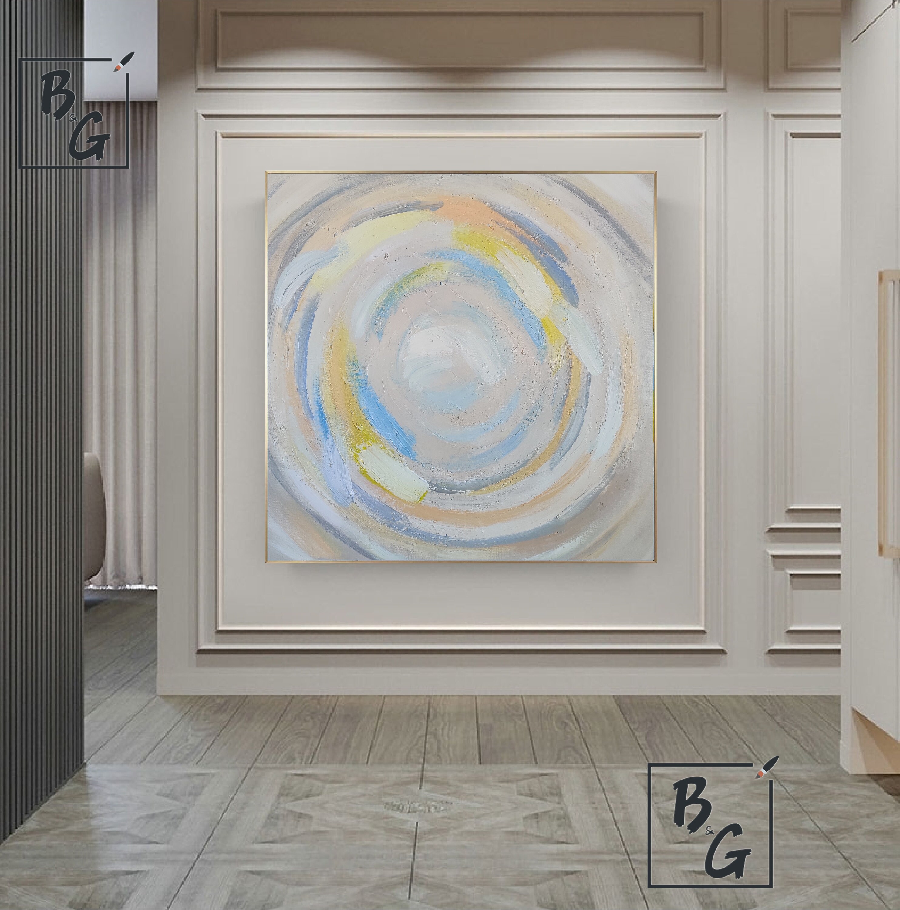 Großes abstraktes Gemälde Moderne Wohndekor moderne bunte | Etsy