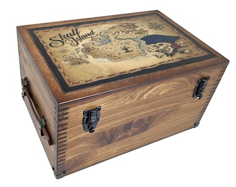 Skull Island Pirate Treasure Chest Keepsake Box