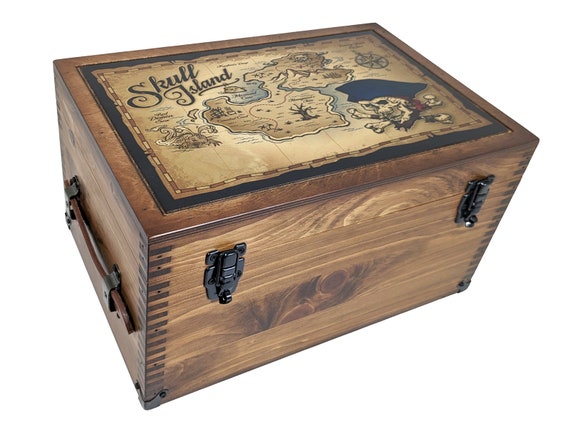 Skull Island Pirate Treasure Chest Keepsake Box Etsy UK