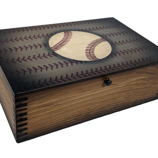 Wood Baseball Card Storage Box Etsy