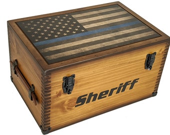 Sheriff Thin Blue Line Keepsake Box