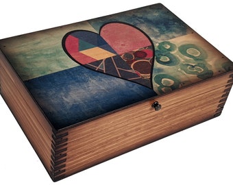 Stained Glass Heart Memory Box